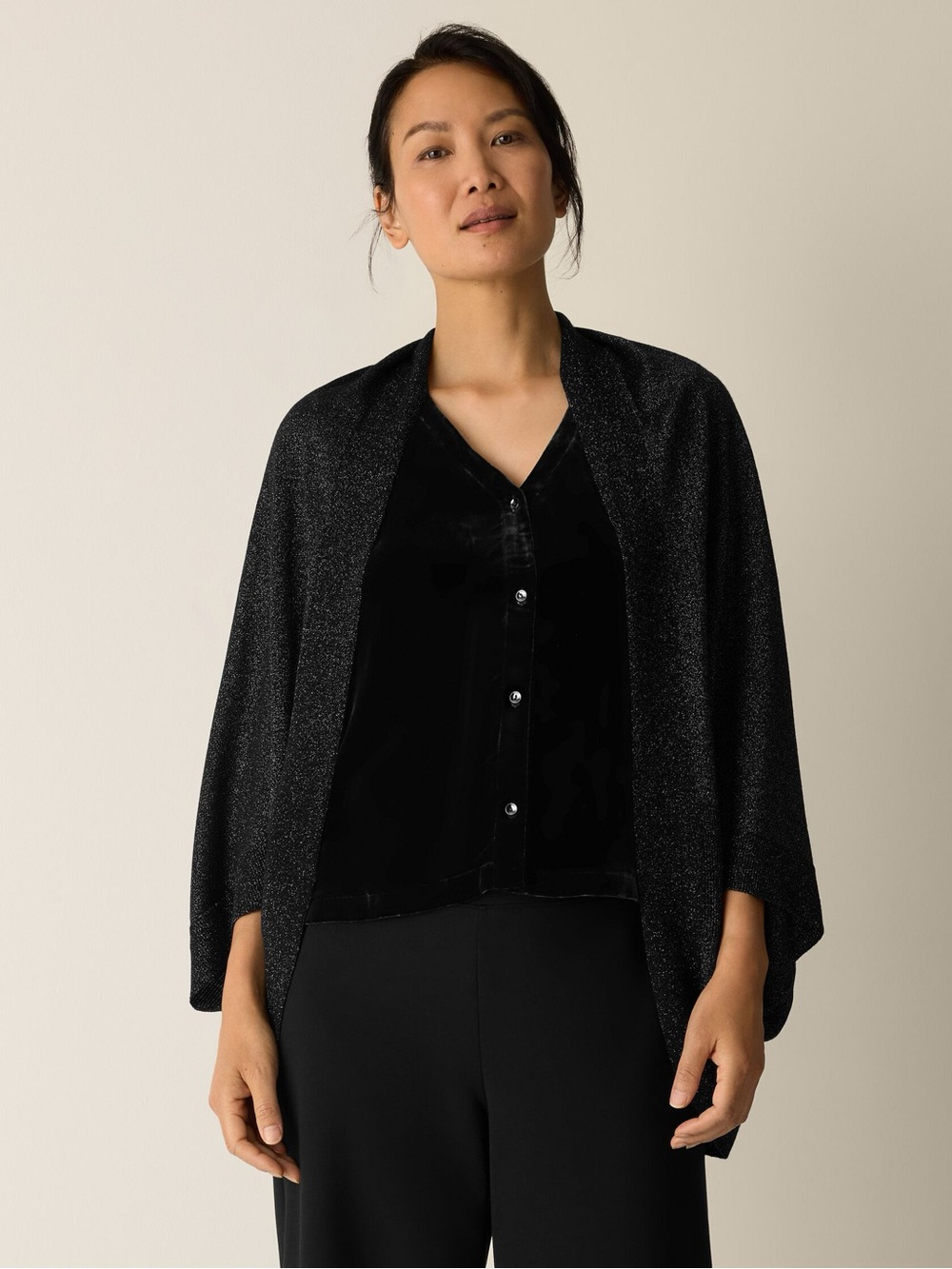 Eileen Fisher Wool Shimmer Serape